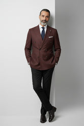 Burgundy and Black Combination Suit